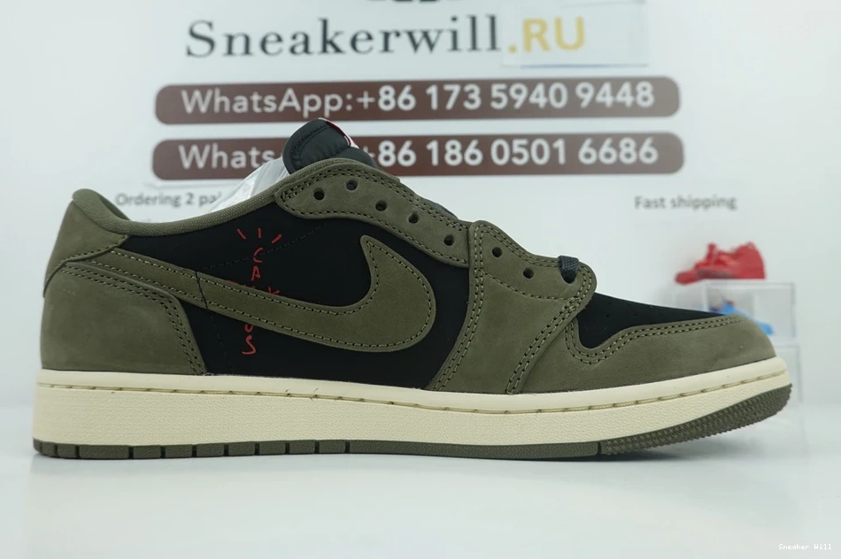 Low 582 Jordan Travis OG x 1 GOAT Scott Air Olive BestValue 0521